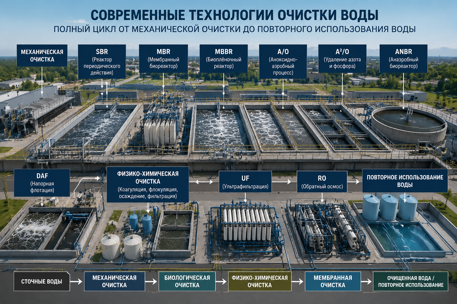 Технологии очистки сточных вод MBR SBR MBBR DAF SUVSANOAT